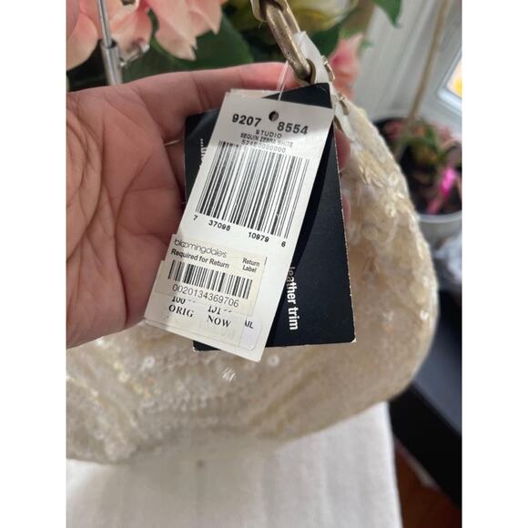 NWT LESPORTSAC SEQUIN ZEBRA WHITE REMIX HOBO (500 - Picture 4 of 11